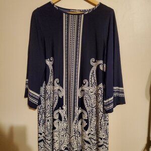 Blue paisley print dress